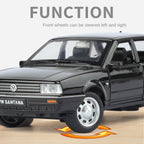 XHD 1:32 Volkswagen Santana Classic Sedan Model - with Opening Doors, Sound & Light, Pull-Back Action & Shock Absorption