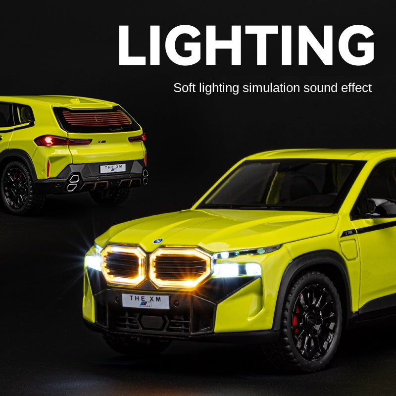 Chezhi 1:24 Scale Die-Cast Alloy Model Toy Compatible with BMW XM - Opening Doors, Sound & Light, Pull-Back Function, Shock Absorption, Steering, Horn & Removable Fuel Cap - Luxury Performance SUV Collection