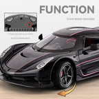 Chezhi 1:24 Die-Cast Alloy Model - Compatible with Koenigsegg Jesko Absolut  - Feature-Packed with Realistic Sound & Light, Pull-Back Action & Shock Absorption - Collector's Edition Hypercar