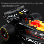 Black Mamba 1:24 Scale Licensed Red Bull RB19 Max Verstappen F1 Racing Car Die-Cast Alloy Static Model with Display Base - Front Wheel Steering - Official F1 Motorsport Collection