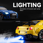 Chezhi 1:24 Die-Cast Alloy Model - Compatible with Nissan GT-R (R35) - Spray Edition JDM Supercar with Opening Doors, Sound & Light, Pull-Back Action, Shock Absorption & Steering