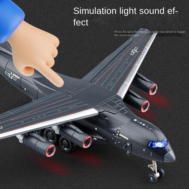 Chezhi 1:180 Licensed Xian Y-20 "Kunpeng" Die-Cast Alloy Model - Official Military Transport Aircraft with Display Stand, Opening Cargo Door, Retractable Nose Gear, Movable Control Surfaces, Sound & Light & Pull-Back Action