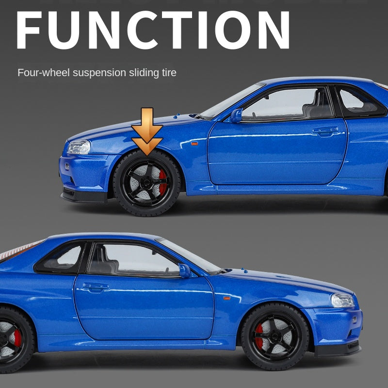 Jin Lifang 1:18 Die-Cast Alloy Model - Compatible with Nissan GT-R - High-Performance Supercar with Detachable Wheels, Opening Doors, Sound & Light, Shock Absorption & Interactive Steering Wheel