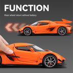 Chezhi 1:32 Scale Die-Cast Alloy Model Toy Compatible with Koenigsegg Jesko - Opening Doors, Sound & Light, Pull-Back Function - Hypercar Collection