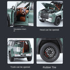 ZGTX 1:24 Die-Cast Alloy Model - Compatible with Yangwang U8 - Luxury Off-Road SUV with Opening Doors, Sound & Light, Pull-Back Action, Shock Absorption, Steering, Horn & Foldable Mirrors