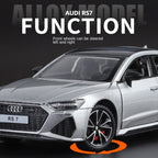 Haochi 1:32 Licensed Audi RS7 Die-Cast Alloy Model - Official High-Performance Sedan with Opening Doors, Realistic Sound & Light, Pull-Back Action, Shock Absorption, Steering & Adjustable Rear Wing