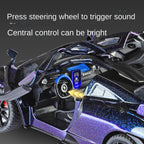 McLaren Senna, modelo de aleación fundida a presión, edición Smoke Effect, escala XHD 1:24: puertas que se abren, sonido e iluminación, función de retroceso, amortiguación, dirección y bocina - Colección Hypercar