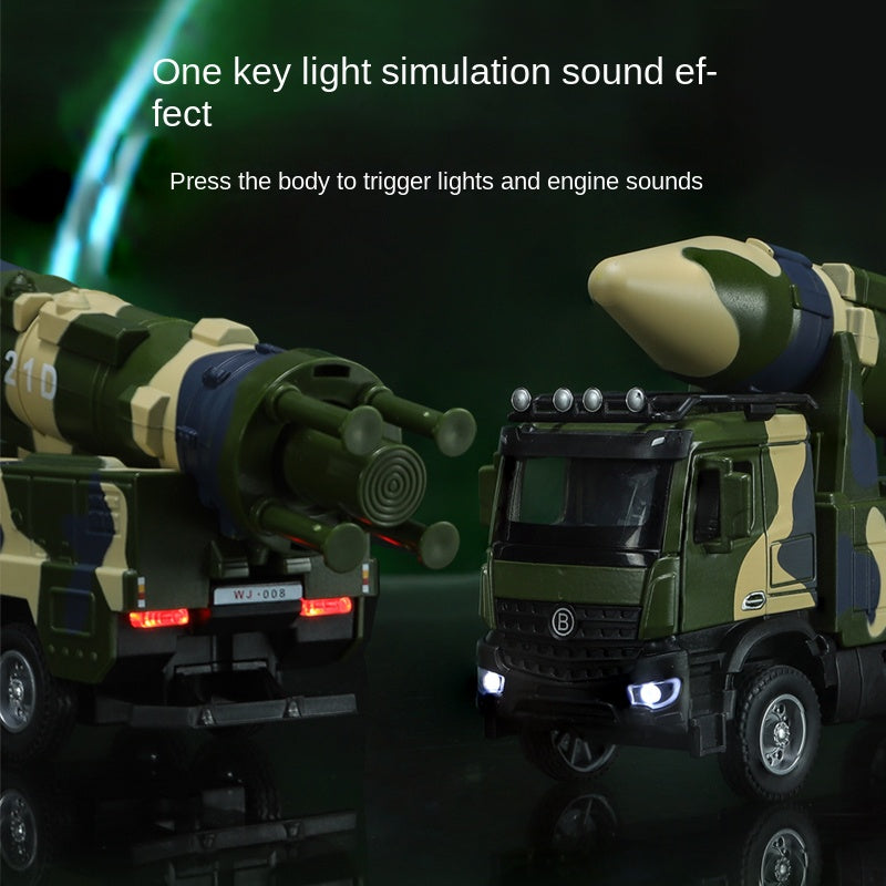 XHD 1:35 Scale Dongfeng-21D Anti-Ship Ballistic Missile Launch Vehicle Die-Cast Alloy Model Toy - Ejectable & Elevating Missile, Opening Doors, Sound & Light, Pull-Back Function - Strategic Missile Collection