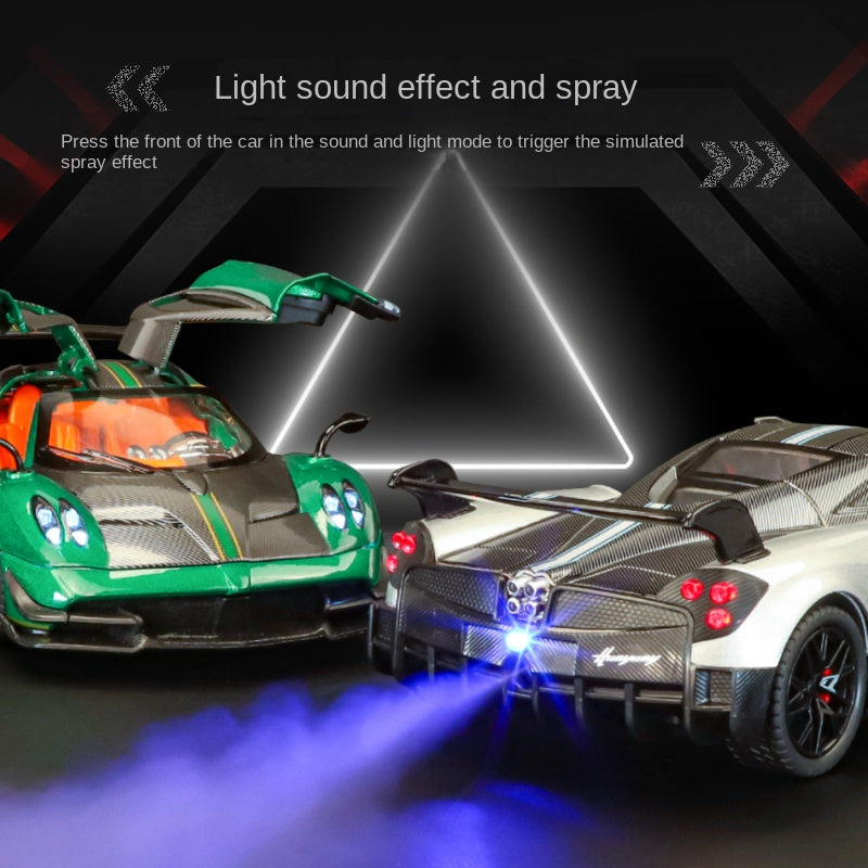 XHD 1:24 Spray Edition Die-Cast Alloy Model - Compatible with Pagani Huayra BC - Ultimate Hypercar with Opening Doors, Sound & Light, Pull-Back Action, Shock Absorption & Steering