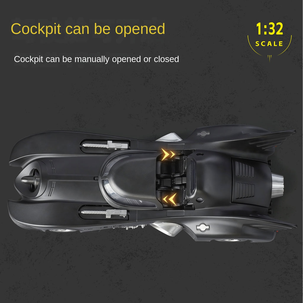 Batimóvil Qiyi de 1989, modelo de aleación fundida a presión, escala 1:32, con licencia. Incluye capota abatible, sonido e iluminación, función de retroceso y amortiguación. Colección de vehículos de la película.