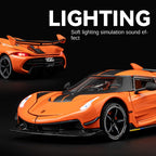 Chezhi 1:24 Scale Die-Cast Alloy Model Toy Compatible with Koenigsegg Jesko - Opening Doors, Sound & Light, Pull-Back Function, Shock Absorption, Steering & Horn - Hypercar Collection