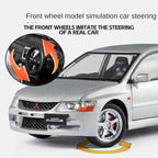 Mitsubishi Lancer Evolution IX, modelo de aleación fundida a presión con licencia a escala 1:24 de Jinglifang: puertas que se abren, sonido e iluminación, función de retroceso, amortiguación y dirección. Colección de autos deportivos JDM.