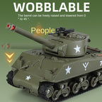 XHD 1:35 Die-Cast Alloy Model - Compatible with American M4 Sherman Tank - Feature-Packed with Smoke/Spray Effect, Sound & Light, Pull-Back Action & Removable Tracks