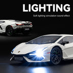 Chezhi 1:24 Die-Cast Alloy Model - Compatible with Lamborghini Revuelto - Flagship Hybrid Hypercar with Opening Doors, Sound & Light, Pull-Back Action, Shock Absorption, Steering, Horn & Adjustable Rear Wing