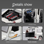 Mercedes-Benz G63 de aleación fundida a presión, escala 1:24, Chezhi - Control remoto, dirección, bocina y avance/retroceso - Colección de vehículos todoterreno