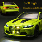 Black Mamba 1:24 Scale Licensed BMW M3 Die-Cast Alloy Model Toy - Opening Doors, Sound & Light, Pull-Back Function, Shock Absorption, Steering, Horn & Adjustable Seats - Sports Car Collection