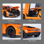 Jinchejiang 1:32 Scale Die-Cast Alloy Model Toy Compatible with Lamborghini Aventador - Opening Doors, Sound & Light, Pull-Back Function, Shock Absorption & Adjustable Rear Wing - Supercar Collection