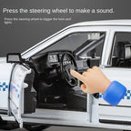 XHD 1:24 Scale Die-Cast Alloy Model Toy Compatible with Santana - Police / Driving School / Taxi Designs, Opening Doors, Sound & Light, Pull-Back Function, Shock Absorption & Steering - Multi-Role Vehicle Collection