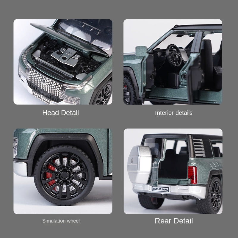 Jinchejiang 1:32 Scale Die-Cast Alloy Model Toy Compatible with BYD Yangwang U8 - Opening Doors, Sound & Light, Pull-Back Function & Shock Absorption - Luxury Off-Road EV Collection
