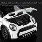 Black Mamba 1:18 Scale Licensed BMW MINI COOPER Die-Cast Alloy Static Model Toy - Opening Doors, Shock Absorption, Steering & Adjustable Seats - Classic Compact Car Collection