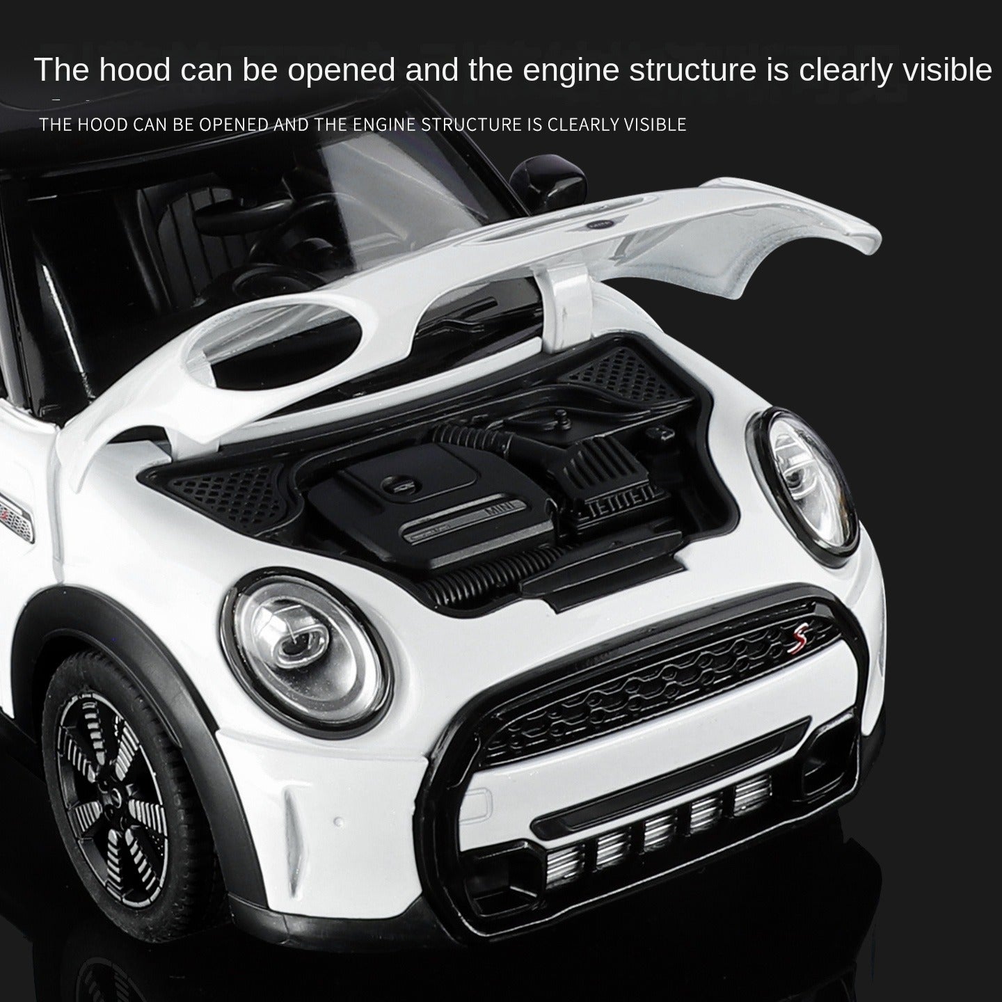 Black Mamba 1:18 Scale Licensed BMW MINI COOPER Die-Cast Alloy Static Model Toy - Opening Doors, Shock Absorption, Steering & Adjustable Seats - Classic Compact Car Collection