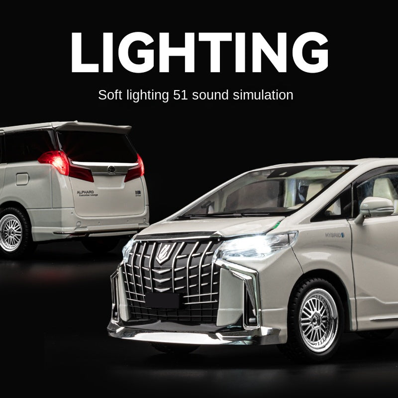 Chezhi 1:18 Scale Licensed Toyota Alphard Die-Cast Alloy Model Toy - Power Sliding Doors, Starlight Headliner, Manual Windows, Adjustable Seats & Removable Fuel Cap - Official Luxury MPV Collection