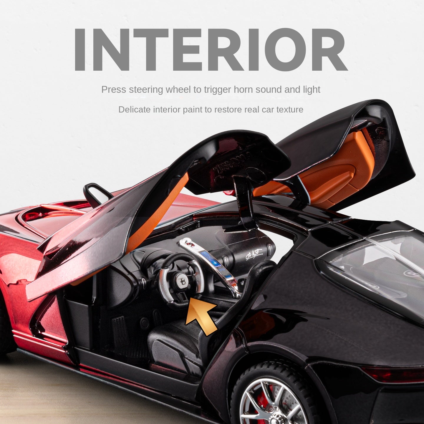 Chezhi 1:24 Scale Chrome Edition Die-Cast Alloy Model Toy Compatible with Bugatti Atlantic - with Mini Luggage Set, Opening Doors, Sound & Light, Pull-Back Function, Shock Absorption, Steering & Horn - Classic Car Collection