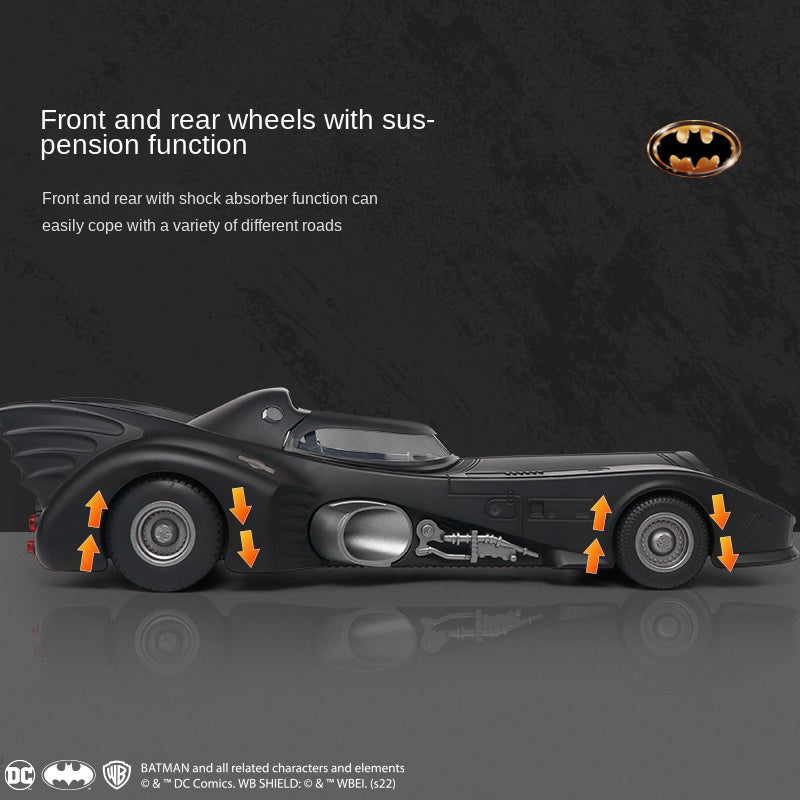 QiYi 1:18 Licensed 1989 Batmobile Die-Cast Alloy Model - Official Movie Replica with Opening Canopy, Sound & Light, Shock Absorption & Interactive Steering Wheel