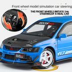 Jinglifang 1:24 Scale Licensed Mitsubishi Lancer Evolution IX Tuned Edition Die-Cast Alloy Model Toy - Opening Doors, Sound & Light, Pull-Back Function, Shock Absorption & Steering - JDM Sports Car Collection