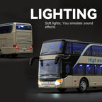Chezhi 1:30 Die-Cast Alloy Long-Distance Coach Bus Model - Highway Cruiser with Opening Doors, Sound & Light & Pull-Back Action