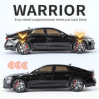 HaoChi 1:24 Scale Licensed Audi RS7 with Grille Flashing Lights Die-Cast Alloy Model Toy - Opening Doors, Sound & Light, Pull-Back Function, Shock Absorption, Steering, Horn & Adjustable Rear Wing - Sports Car Collection