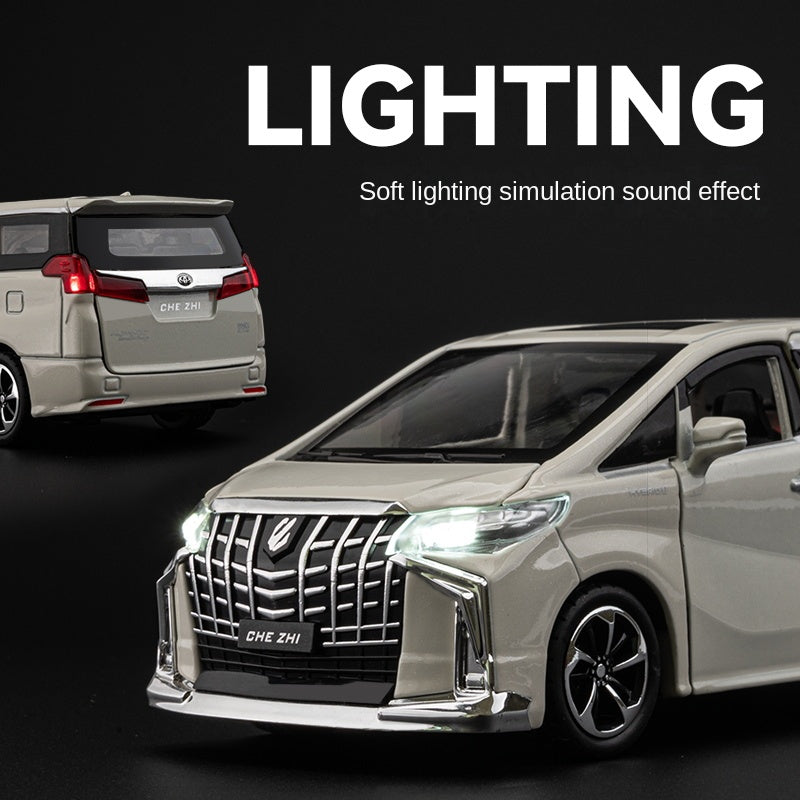 Chezhi 1:32 Scale Die-Cast Alloy Model Toy Compatible with Toyota Alphard - Opening Doors, Sound & Light, Pull-Back Function - Luxury MPV Collection