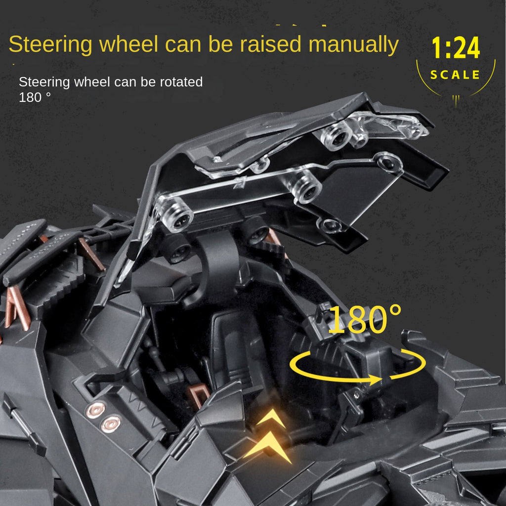 QiYi 1:24 Licensed Batman Tumbler Alloy Model - Official “The Dark Knight Trilogy” Movie Replica with Spray Effect, Sound & Light, and Shock Absorption - Limited Collector‘s Edition