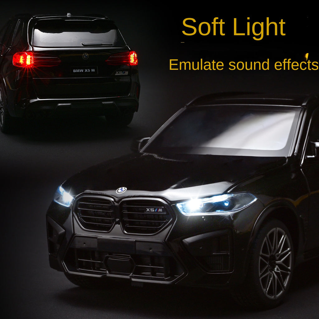 Black Mamba 1:24 Scale Licensed BMW X5 M Die-Cast Alloy Model Toy - Opening Doors, Sound & Light, Pull-Back Function, Shock Absorption, Steering, Horn & Adjustable Seats - Luxury Performance SUV Collection