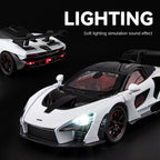Chezhi 1:24 Die-Cast Alloy Model - Compatible with McLaren Senna - Track-Focused Hypercar with Opening Doors, Sound & Light, Pull-Back Action, Shock Absorption & Steering