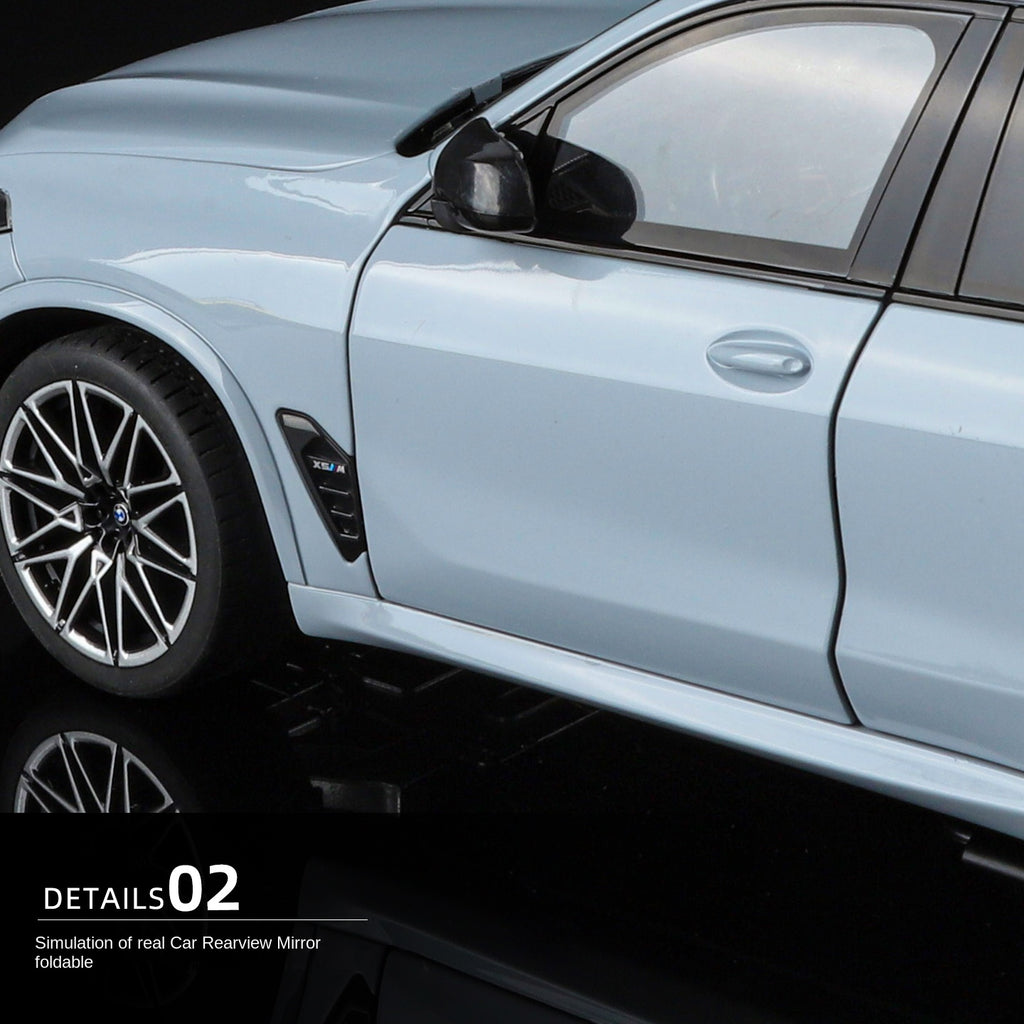 BMW X5 M Black Mamba, modelo estático de aleación fundida a presión, con licencia, escala 1:18: puertas que se abren, amortiguación, dirección, asientos ajustables y espejos plegables. Colección SUV de alto rendimiento de lujo.