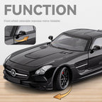 Chezhi 1:24 Die-Cast Alloy Model - Compatible with Mercedes-Benz SLS AMG - Feature-Packed with Opening Doors, Realistic Sound & Light, Pull-Back Action, Shock Absorption & Steering - Collector's Edition