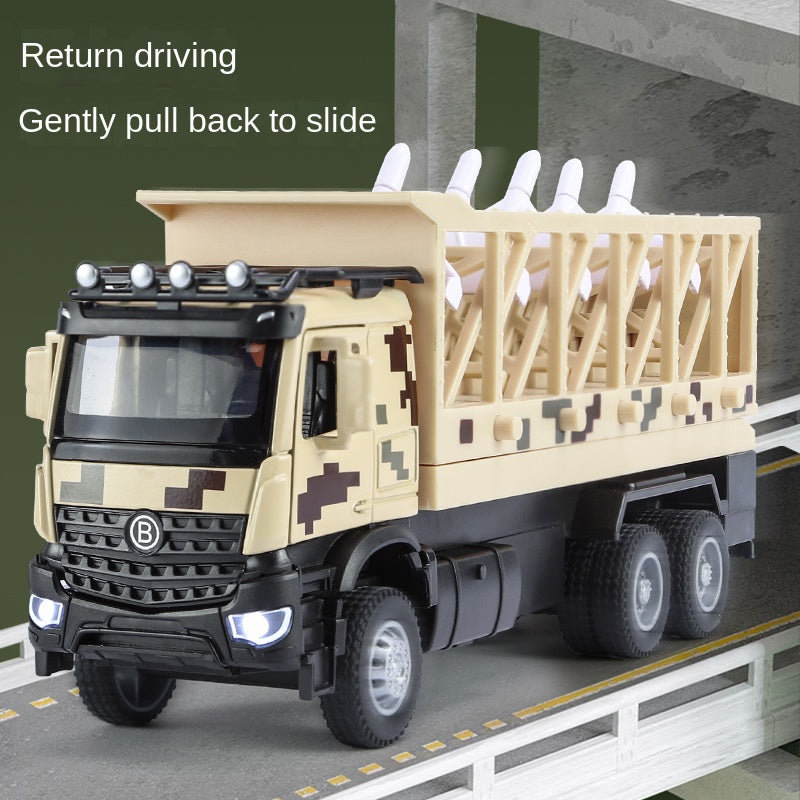 XHD 1:35 Scale UAV Launch Vehicle Die-Cast Alloy Model Toy - Elevating Drone Loading Compartment, Ejectable Drone, Opening Doors, Sound & Light, Pull-Back Function - Military Tech Collection