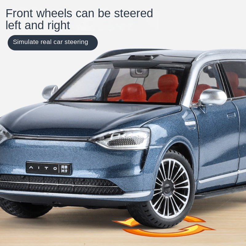 ZGTX 1:24 Die-Cast Alloy Model - Compatible with AITO M9 - Flagship Smart SUV with Opening Doors, Sound & Light, Pull-Back Action, Shock Absorption, Steering, Horn & Foldable Mirrors