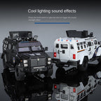 Jinglifang 1:24 Scale Die-Cast Alloy Model Toy Compatible with Leopard Armored Riot Vehicle - Opening Doors, Sound & Light, Pull-Back Function, Shock Absorption & Steering - Law Enforcement Vehicle Collection