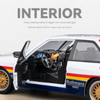 Chezhi 1:24 Scale Racing Livery Edition Die-Cast Alloy Model Toy Compatible with BMW M3 - Opening Doors, Sound & Light, Pull-Back Function, Shock Absorption, Steering, Horn, Foldable Mirrors & Removable Fuel Cap - Sports Car Collection