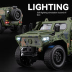 Chezhi 1:20 Armored Military Vehicle Alloy Model - Dongfeng Mengshi Style, with Extendable Winch, Opening Doors, Sound & Light, Pull-Back Action, Shock Absorption & Steering