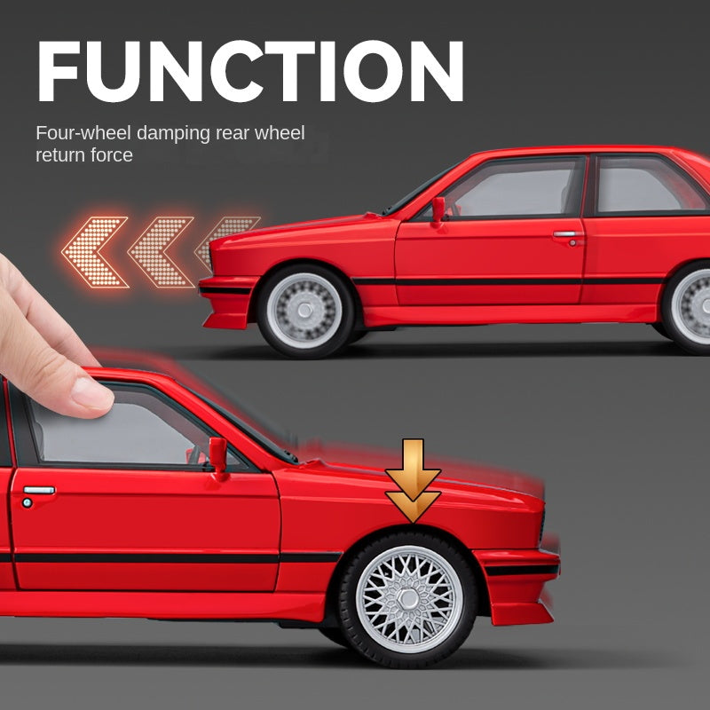 Chezhi 1:24 Die-Cast Alloy Model - Compatible with BMW M3 - High-Performance Sedan with Opening Doors, Sound & Light, Pull-Back Action, Shock Absorption, Steering, Horn, Foldable Mirrors & Opening Fuel Cap