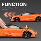 Chezhi 1:18 Die-Cast Alloy Model - Compatible with McLaren 720S Supercar - Masterpiece Edition with Retractable Roof, Adjustable Rear Wing, Opening Doors, Realistic Sound & Light, Pull-Back Action,  and Horn Sound