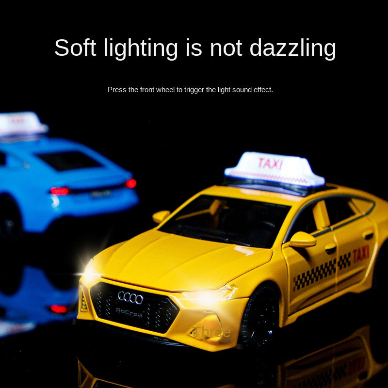Chimei 1:32 Scale Die-Cast Alloy Model Toy Compatible with Audi RS7 Taxi - Opening Doors, Sound & Light, Pull-Back Function - Special Vehicle Collection