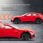 Jiaye 1:32 Die-Cast Alloy Model - Compatible with Ferrari Purosangue - First Ferrari FUV with Opening Doors, Sound & Light, Pull-Back Action & Shock Absorption
