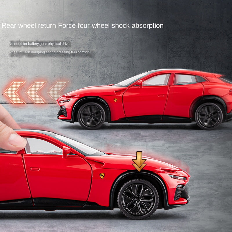 Jiaye 1:32 Die-Cast Alloy Model - Compatible with Ferrari Purosangue - First Ferrari FUV with Opening Doors, Sound & Light, Pull-Back Action & Shock Absorption