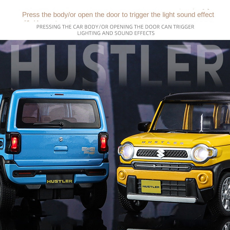 Qiyi 1:22 Scale Licensed Suzuki Hustler Die-Cast Alloy Model Toy - Opening Doors, Sound & Light, Pull-Back Function & Horn - Official Kei Car Collection