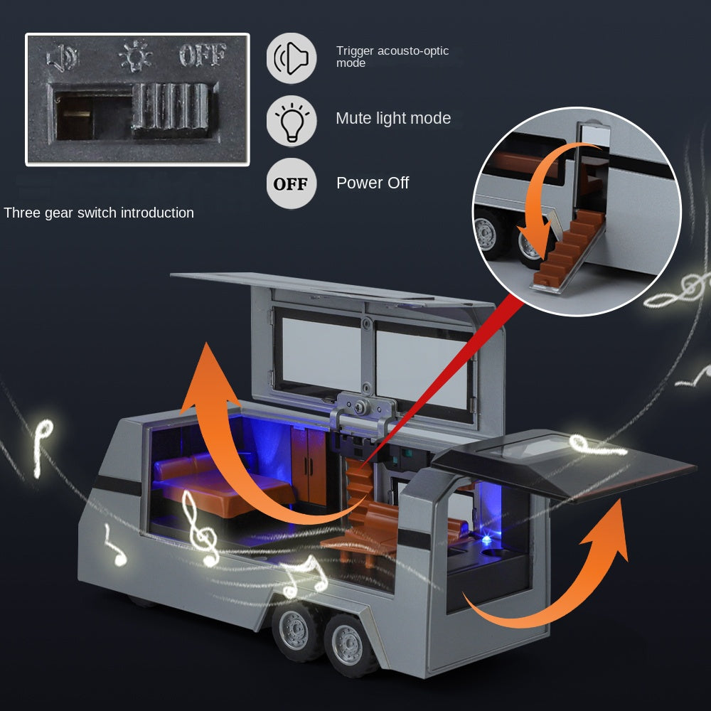 XHD 1:32 Die-Cast Alloy Model - Compatible with Rolls-Royce Cullinan & Travel Trailer - Luxury Caravan Set with Opening Doors, Sound & Light, Pull-Back Action & Shock Absorption