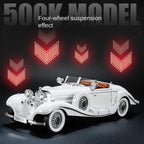 OK 1:18 Die-Cast Alloy Model - Compatible with Mercedes-Benz 500K - Pre-War Classic Roadster with Opening Doors, Sound & Light, Shock Absorption & Interactive Steering Wheel